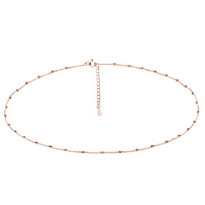 Lantisor argint placat cu aur roz cu bilute 38-41 cm DiAmanti 30RD4N2RG-38-41cm-DIA (Argint 925‰ 1,8 g.)